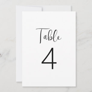 Minimalist Table Number in Classic Black and White