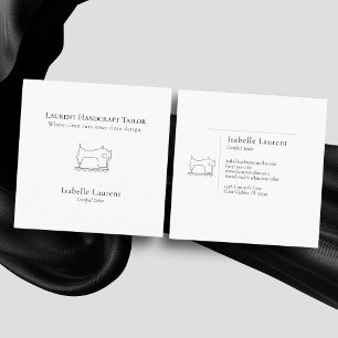 Minimalist Tailor Seamstress professional Square Business Card