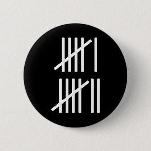 Minimalist Tally Marks Counting 67 Meme Slang 6 7 Cm Round Badge