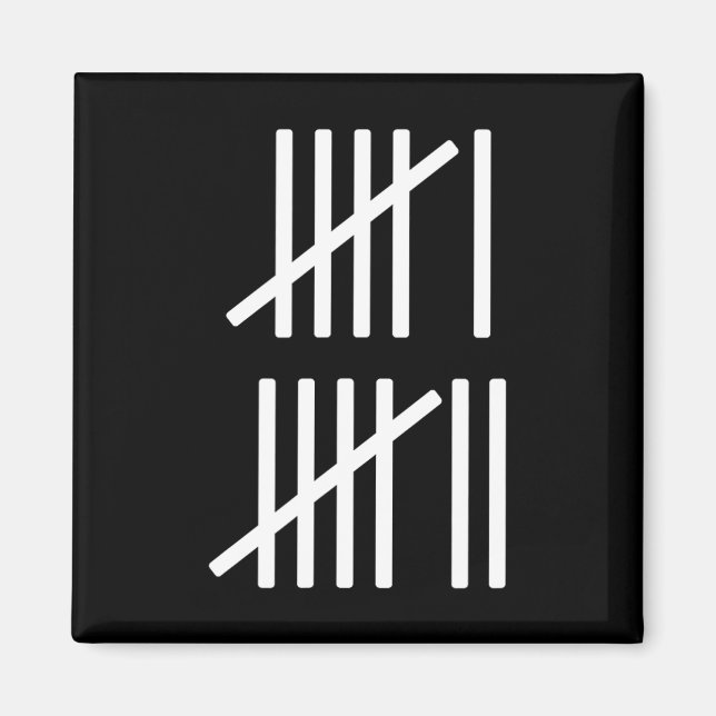 Minimalist Tally Marks Counting 67 Meme Slang 6 7  Magnet (Front)