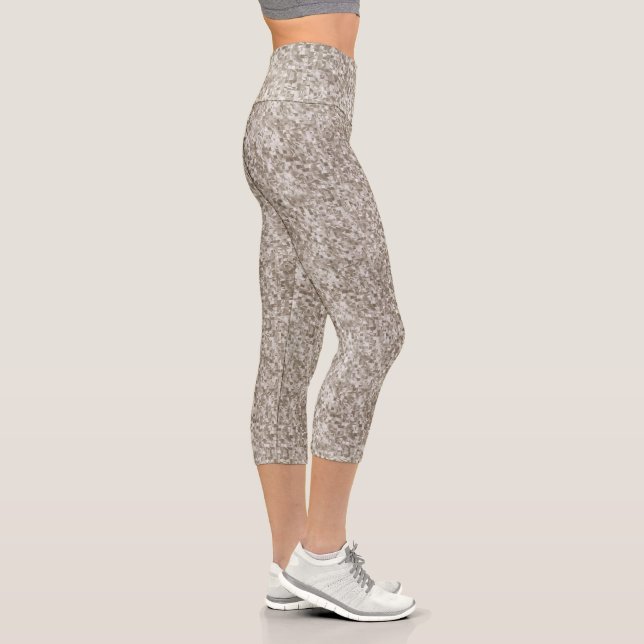 Minimalist Tan Geometric Print Leggings (Right)