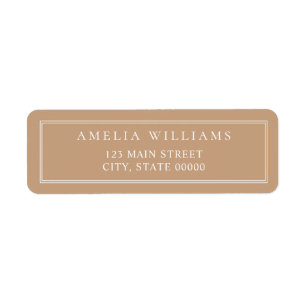 Minimalist Tan Two Border Return Address
