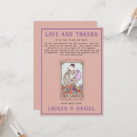 Minimalist Tarot Skeleton Couple Thank You Card