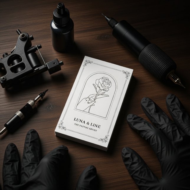 Minimalist Tattoo Artist Card with QR Code (Creator Uploaded)
