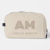 Minimalist Taupe Beige Geometric Custom Monogram