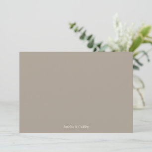 Minimalist Taupe Brown Elegant Wedding Custom Thank You Card