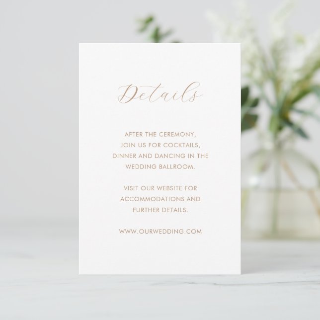 Minimalist Taupe Modern Wedding Enclosure Card (Standing Front)