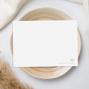 Minimalist Taupe Monogram Card