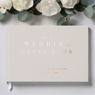 Minimalist Taupe Wedding Guest Book