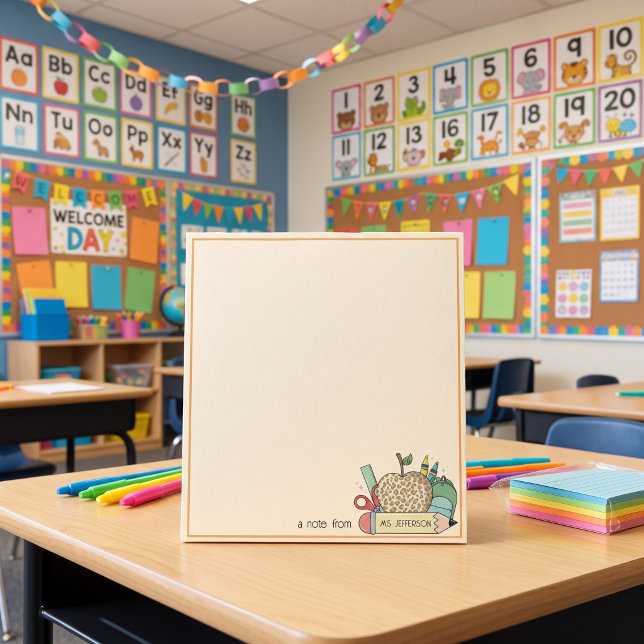 Minimalist Teacher appreciation retro pencil  Notepad (Creator Uploaded)