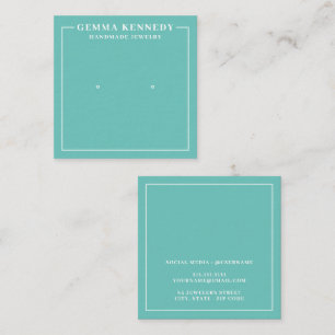 Minimalist Teal and White Earring Display Card