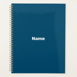 Minimalist teal blue custom text year monogram planner