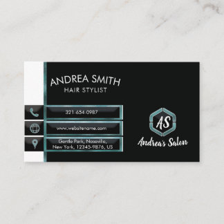 Minimalist Teal Glitter Foil Professional Modern Business Card