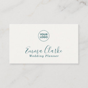 Minimalist Teal Green Scan Code Business Card