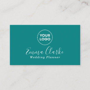 Minimalist Teal Green Scan Code Business Card