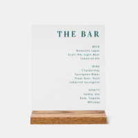 Minimalist Teal Menu Sign