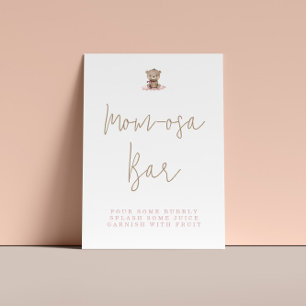Minimalist Teddy Bear Baby Shower Momosa Bar Poster
