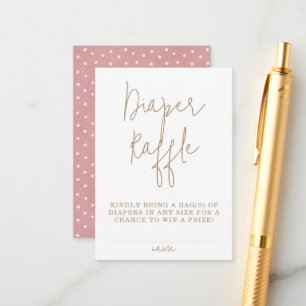 Minimalist Teddy Bear Diaper Raffle Baby Shower Enclosure Card