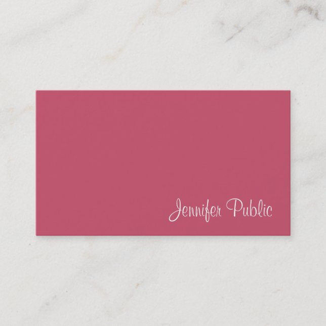 Minimalist Template Modern Elegant Red Simple Business Card (Front)