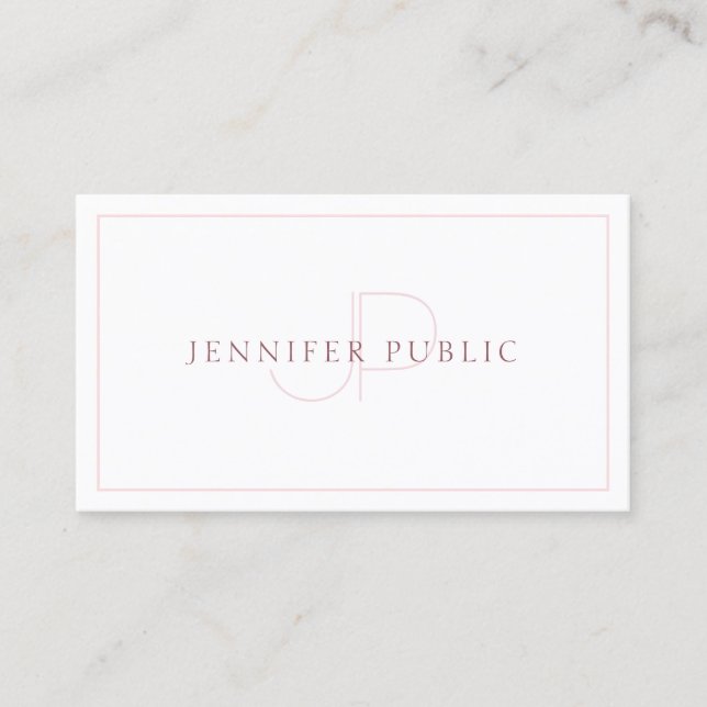 Minimalist Template Modern Monogram Professional Business Card (Front)