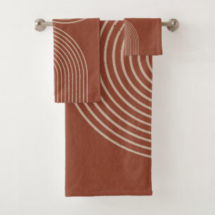 Minimalist Terra-Cotta  Bath Towel Set