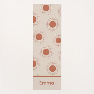 Minimalist Terracotta Abstract Boho sun custom Yoga Mat