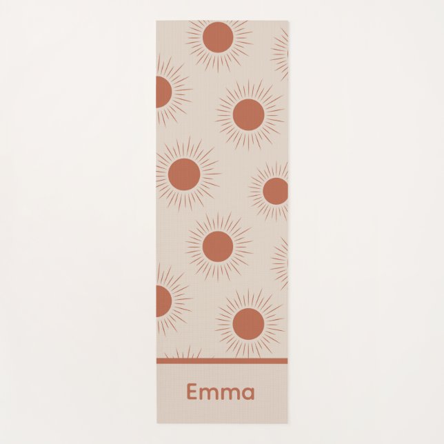 Minimalist Terracotta Abstract Boho sun custom  Yoga Mat (Front)