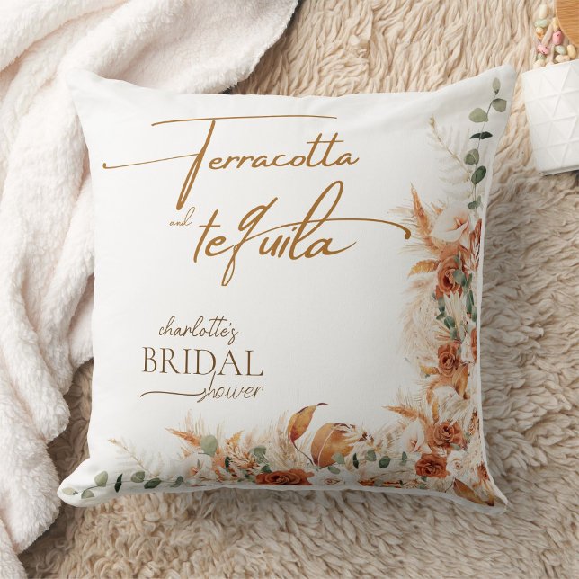 Minimalist Terracotta and Tequila Boho Chic Bridal Cushion (Creator Uploaded)