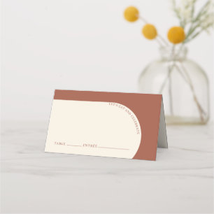 Minimalist Terracotta Arch Photo Wedding Guest Place Card