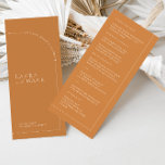 Minimalist Terracotta Boho Arch Wedding Menu<br><div class="desc">Designed to coordinate with for the «Arches Minimalist» Wedding Invitation Collection. To change details,  click «Details». To move the text or change the size,  font,  or colour,  click «Edit using Design Tool». View the collection link on this page to see all of the matching items in this beautiful design.</div>