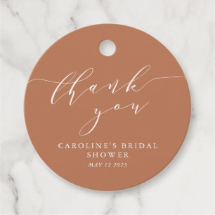 Minimalist Terracotta Boho Bridal Shower Thank You Favour Tags