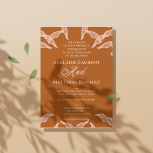 Minimalist Terracotta Boho Wedding Invitation