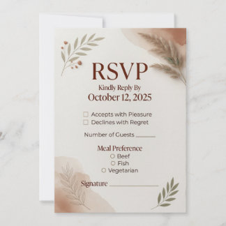 Minimalist Terracotta Botanical RSVP Card Template