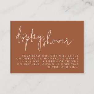 Minimalist Terracotta Bridal Shower Display Shower Enclosure Card