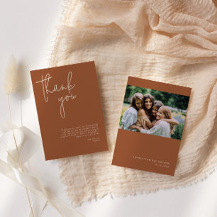 Minimalist Terracotta Bridal Shower Thank You Card