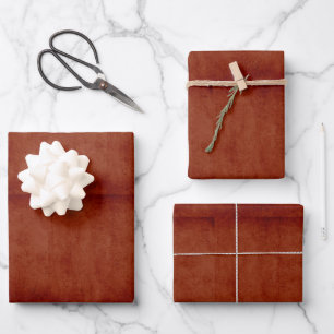 Minimalist Terracotta Brown Solid Texture Elegant  Wrapping Paper Sheet
