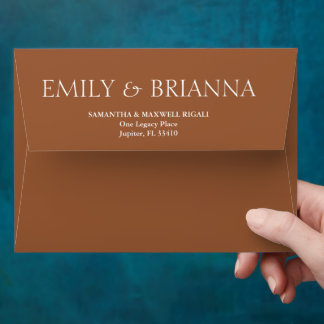 Minimalist terracotta Burnt wedding Envelope