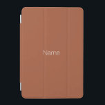 Minimalist terracotta custom name monogram  iPad mini cover<br><div class="desc">Elegant minimalist terracotta custom name monogram iPad mini Cover.
Customisable white text (you can just delete it if you wish) and solid plain terracotta background.</div>