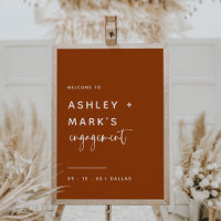 Minimalist Terracotta Engagement Party Welcome