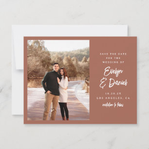 Minimalist Terracotta Flat Photo Save The Date