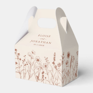 Minimalist terracotta floral thank you wedding  favour box