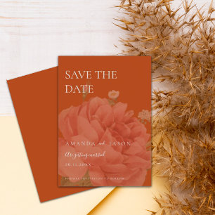 Minimalist Terracotta Floral Wedding Save The Date