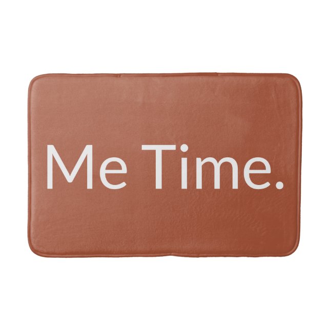 Minimalist Terracotta Fun Me Time Custom Bath Mat (Front)