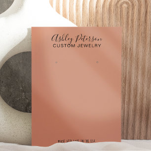 Minimalist terracotta jewellery earring display business card