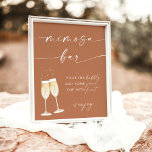 Minimalist Terracotta Mimosa Bar Sign<br><div class="desc">This Mimosa Bar Sign features a beautifully modern minimalist calligraphy- perfect to display at your shower or event's bubbly station! Text and background colours are fully editable —> click the "Customise Further" button to edit!</div>
