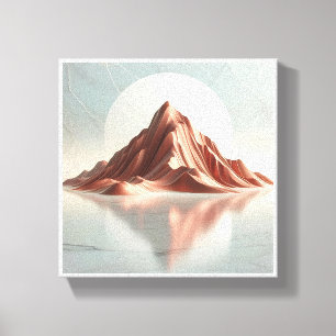 Minimalist Terracotta Mountain - Modern Abstract L Canvas Print