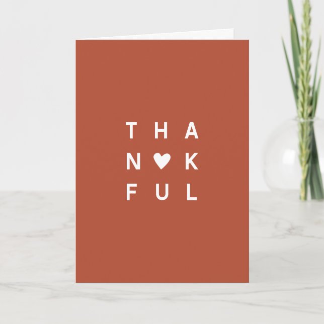 Minimalist Terracotta Photo Thanksgiving Holiday  Card (Front)