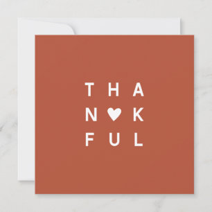 Minimalist Terracotta Photo Thanksgiving Holiday Card