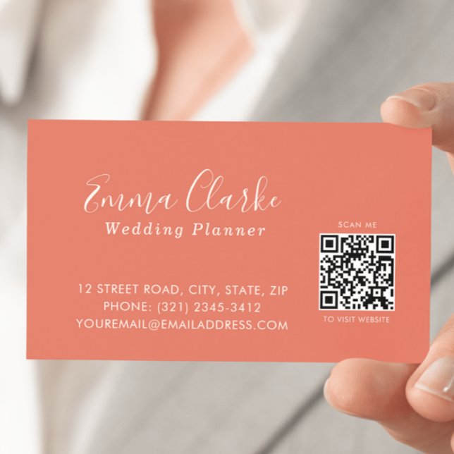 Minimalist Terracotta Scan Code Business Card (Creator Uploaded)