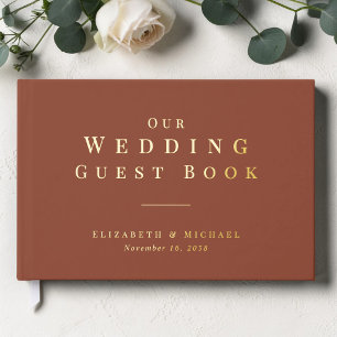 Minimalist Terracotta Wedding Guest Book
